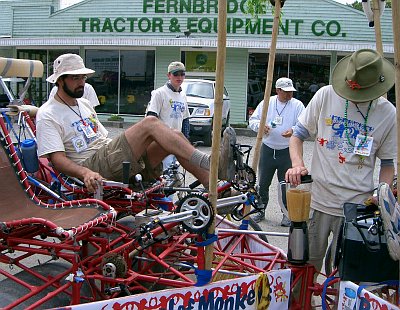 Pedal Powered Blender in action